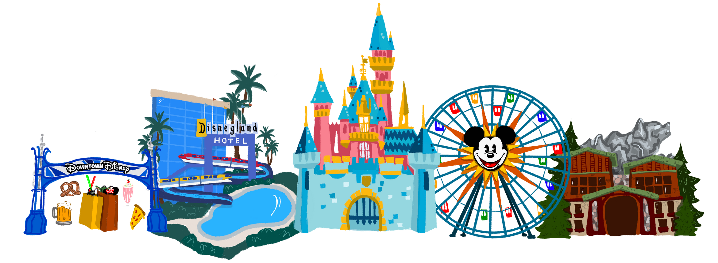 Footer image of Disneyland parks and hotel